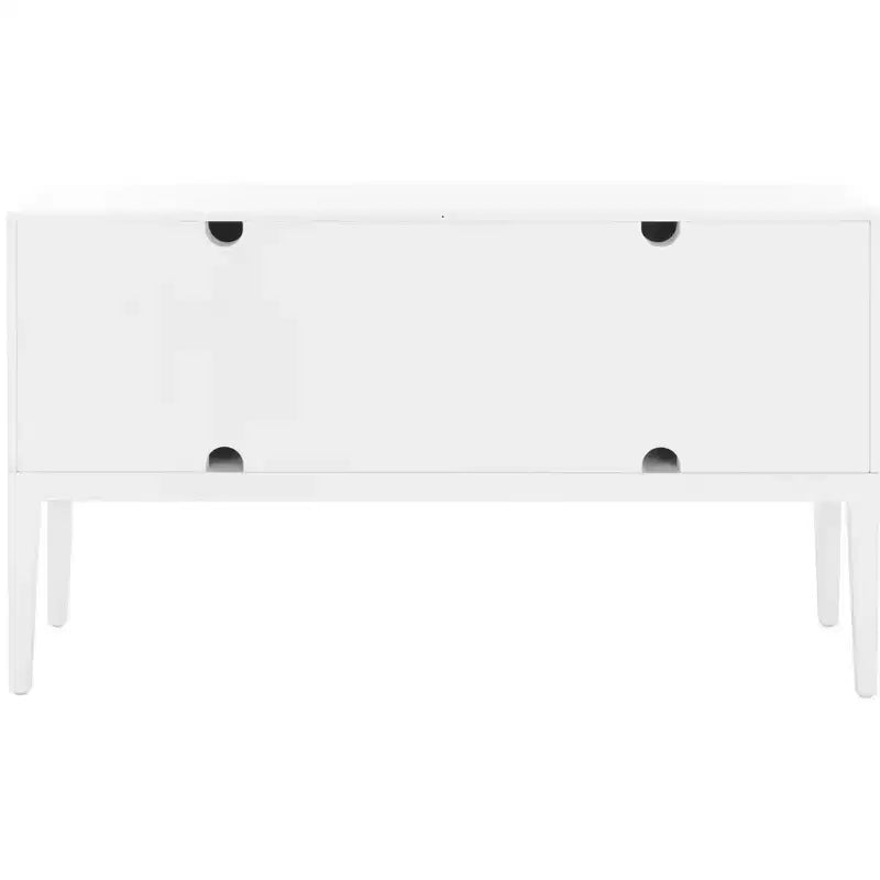 Credenza bianca lucida, 3 ante e 2 ripiani regolabili, 137L x 35,5P x 76A