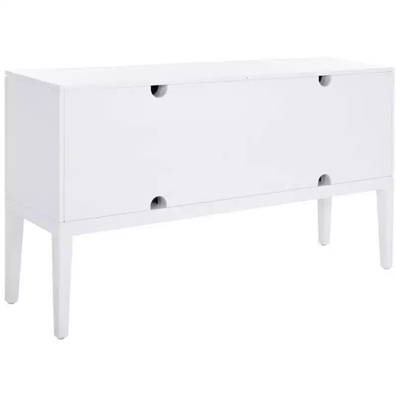 Credenza bianca lucida, 3 ante e 2 ripiani regolabili, 137L x 35,5P x 76A