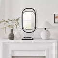 Specchio da parete rettangolare 29.6", cornice in ferro nero, 17.25"L x 29.6"A, montaggio a parete