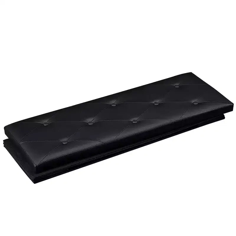 Panca pouf contenitore pieghevole, similpelle, capacità 300 kg, 40 cm L x 38 cm H