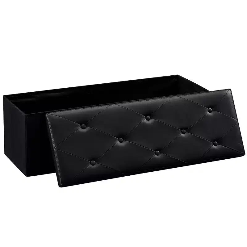Panca pouf contenitore pieghevole, similpelle, capacità 300 kg, 40 cm L x 38 cm H