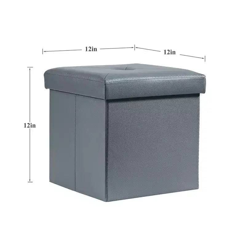 Panca pouf contenitore pieghevole, similpelle, capacità 300 kg, 40 cm L x 38 cm H