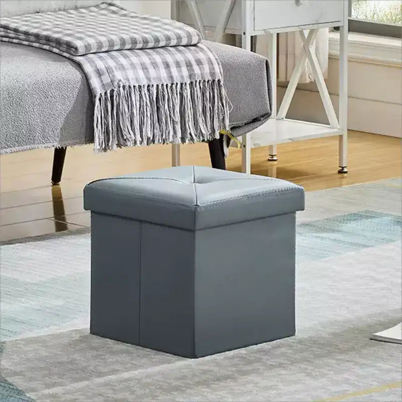 Panca pouf contenitore pieghevole, similpelle, capacità 300 kg, 40 cm L x 38 cm H