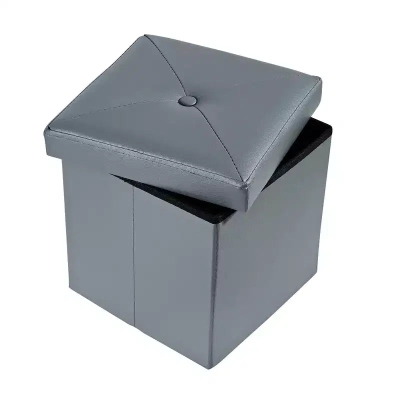 Panca pouf contenitore pieghevole, similpelle, capacità 300 kg, 40 cm L x 38 cm H