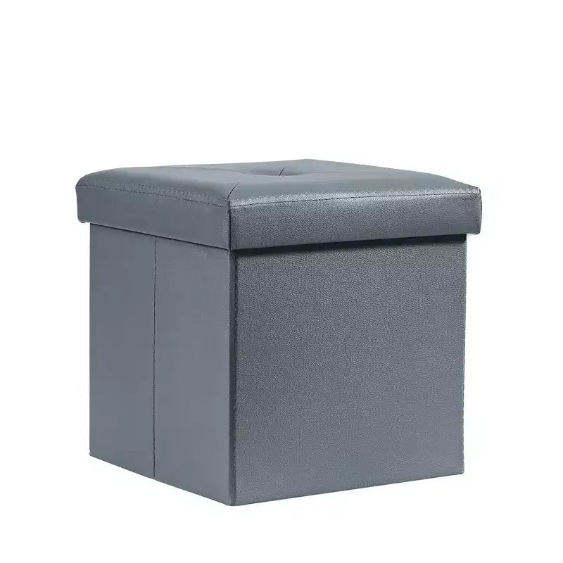 Panca pouf contenitore pieghevole, similpelle, capacità 300 kg, 40 cm L x 38 cm H