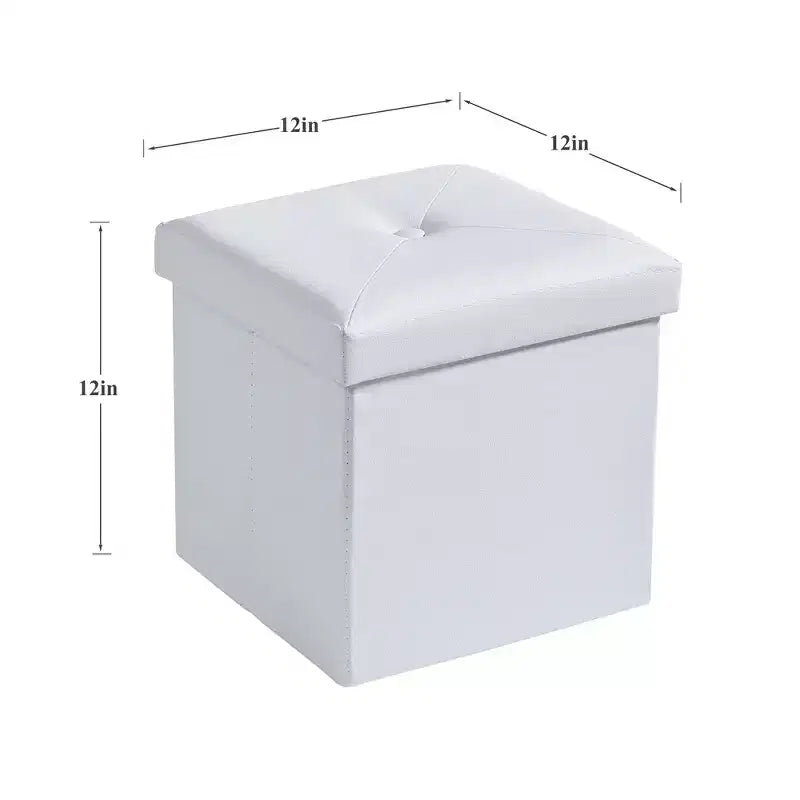 Panca pouf contenitore pieghevole, similpelle, capacità 300 kg, 40 cm L x 38 cm H