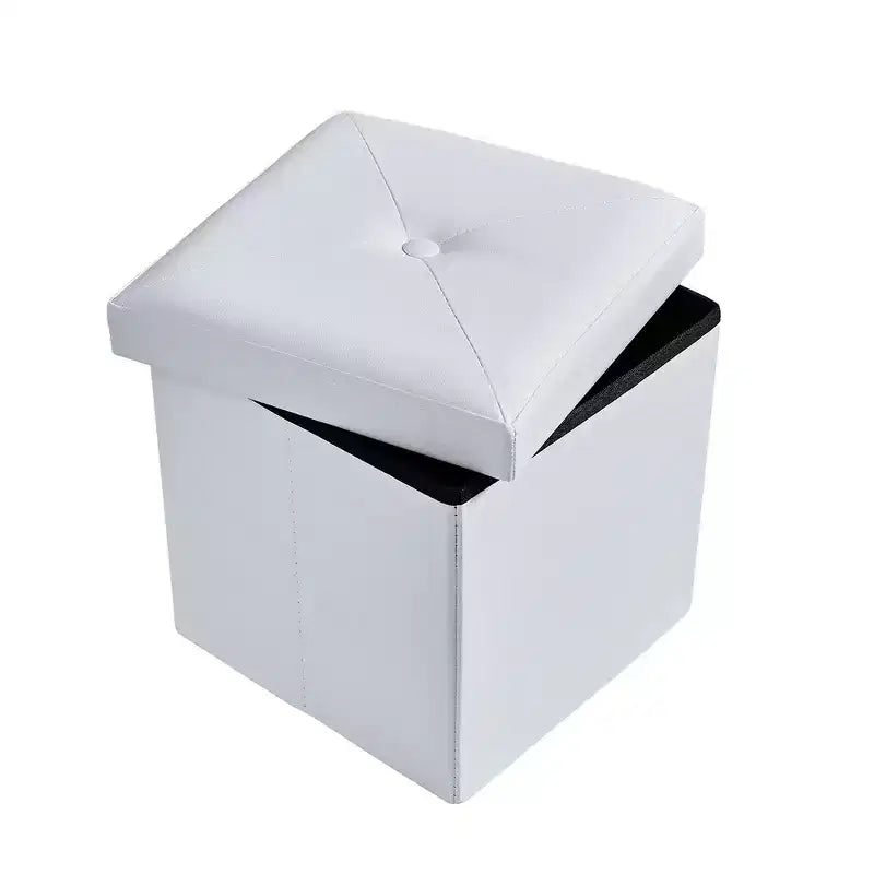 Panca pouf contenitore pieghevole, similpelle, capacità 300 kg, 40 cm L x 38 cm H