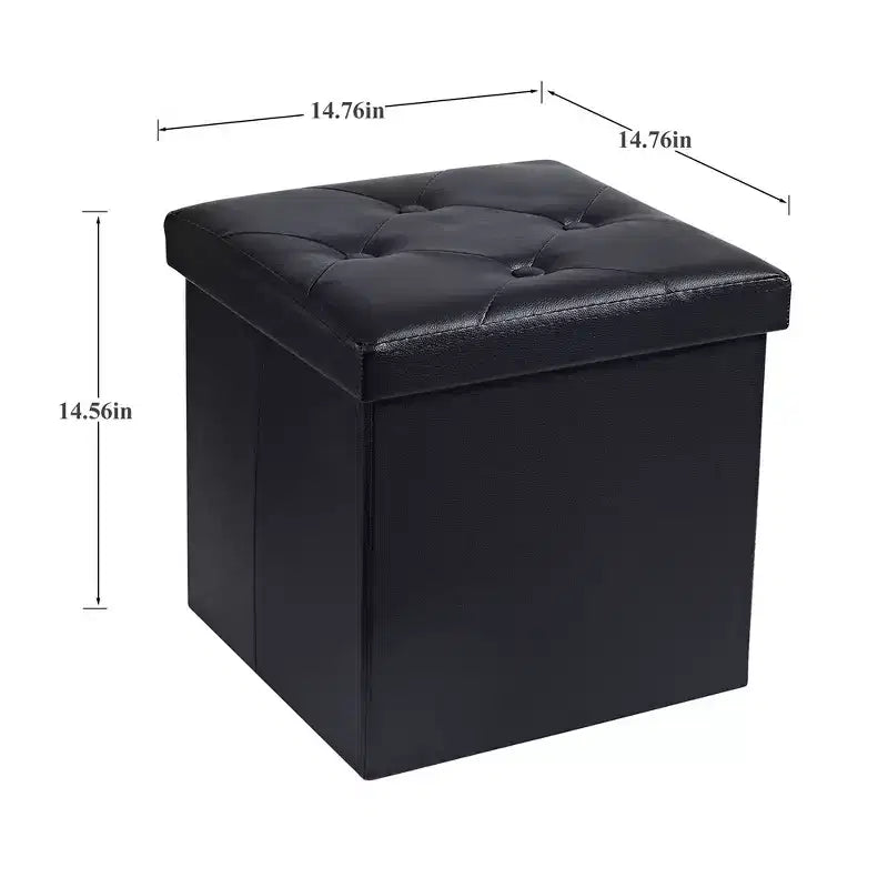 Panca pouf contenitore pieghevole, similpelle, capacità 300 kg, 40 cm L x 38 cm H