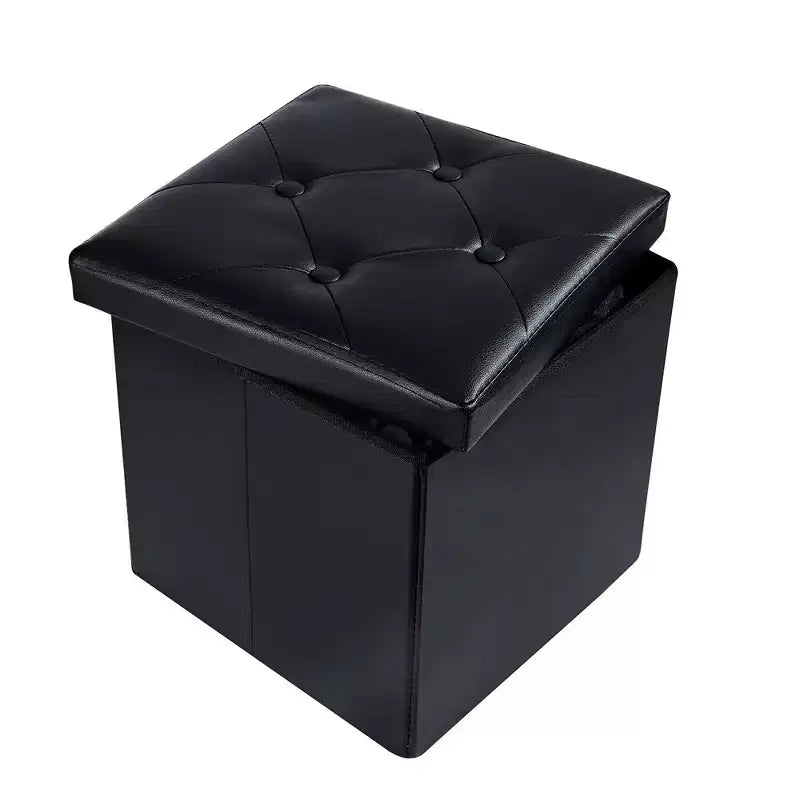 Panca pouf contenitore pieghevole, similpelle, capacità 300 kg, 40 cm L x 38 cm H