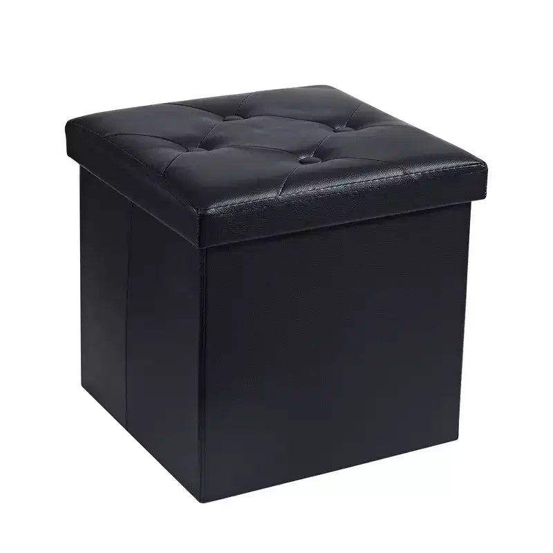 Panca pouf contenitore pieghevole, similpelle, capacità 300 kg, 40 cm L x 38 cm H