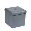 Panca pouf contenitore pieghevole, similpelle, capacità 300 kg, 40 cm L x 38 cm H