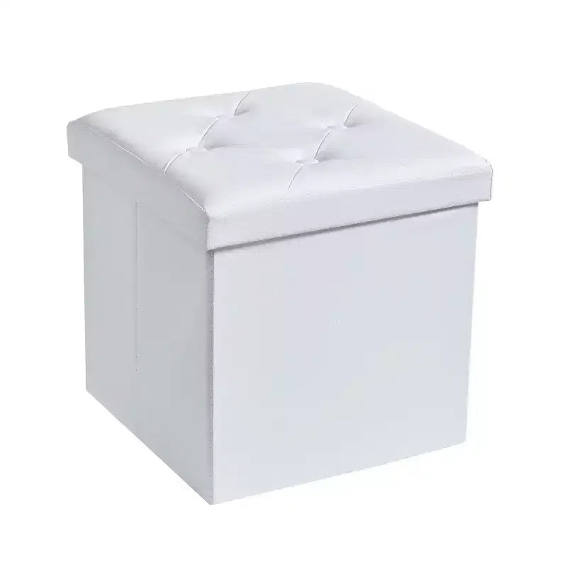Panca pouf contenitore pieghevole, similpelle, capacità 300 kg, 40 cm L x 38 cm H