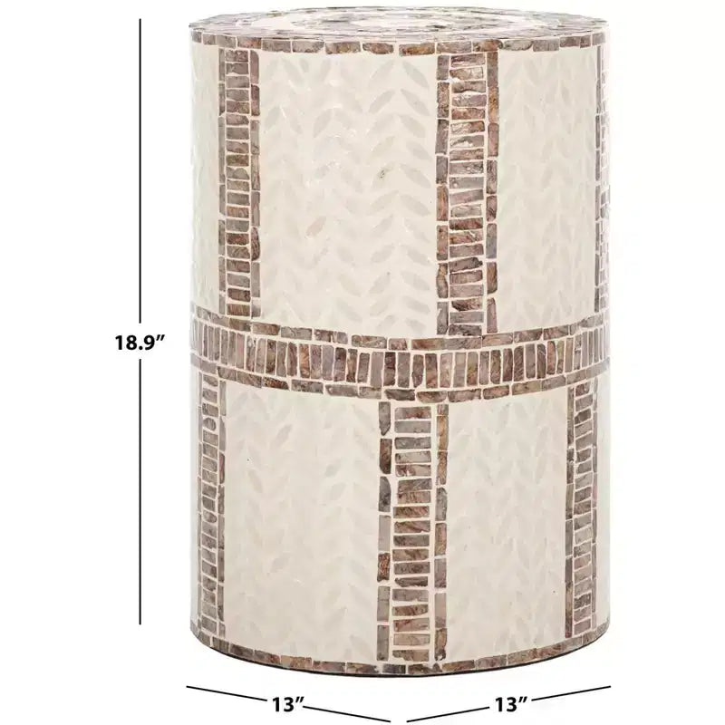 Tavolino d'appoggio rotondo Keary - ACC1804A - Bianco/Oro - Safavieh