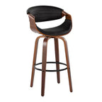 Sgabelli da bar girevoli da 30" con braccioli, ecopelle e struttura in legno, set da 2, 113 kg