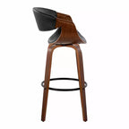 Sgabelli da bar girevoli da 30" con braccioli, ecopelle e struttura in legno, set da 2, 113 kg