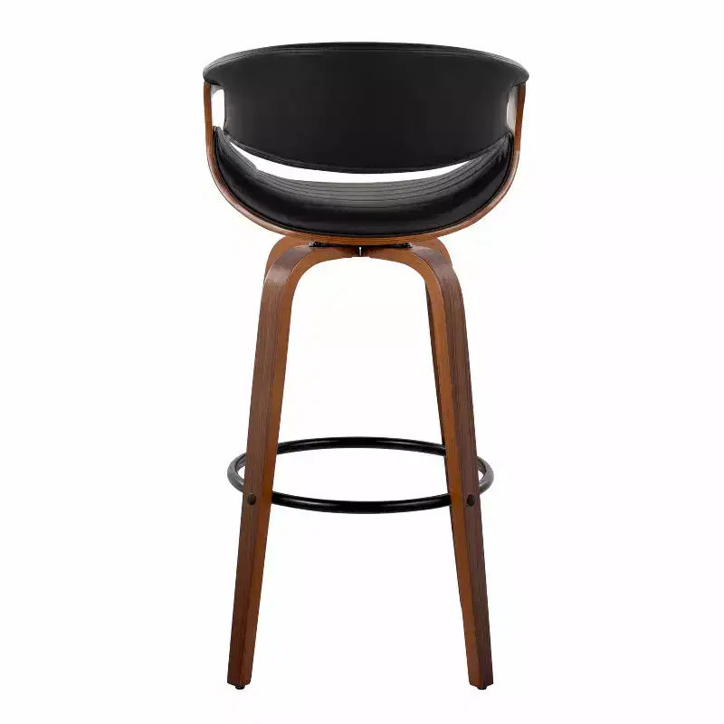 Sgabelli da bar girevoli da 30" con braccioli, ecopelle e struttura in legno, set da 2, 113 kg
