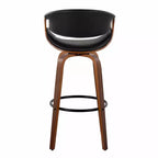 Sgabelli da bar girevoli da 30" con braccioli, ecopelle e struttura in legno, set da 2, 113 kg