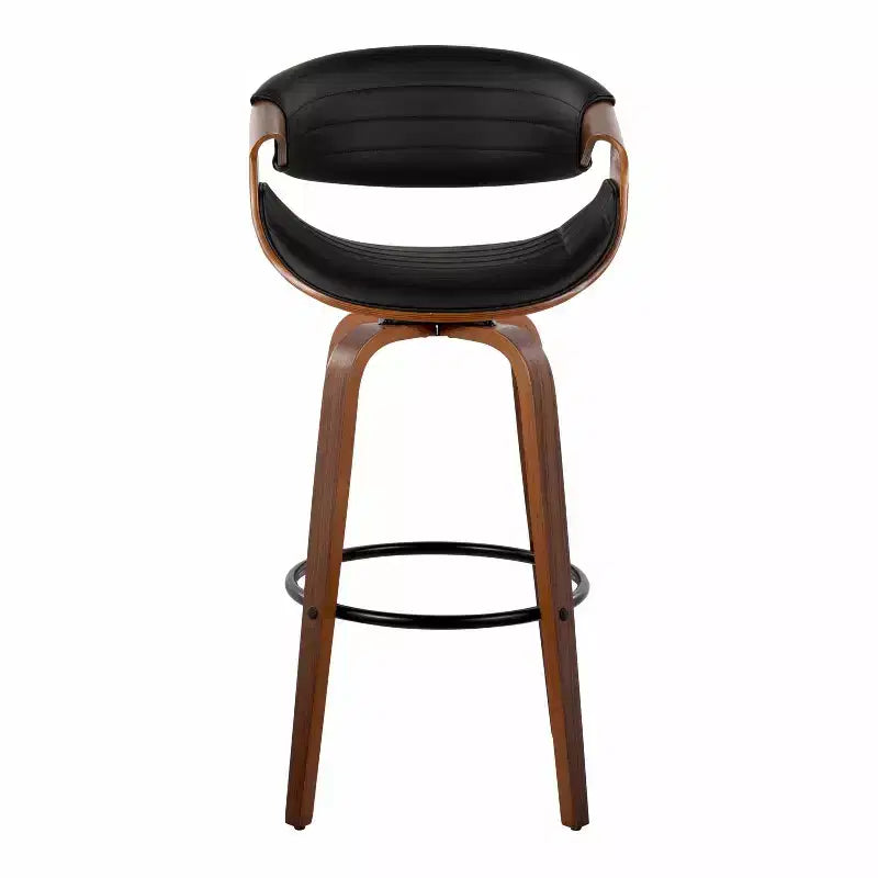 Sgabelli da bar girevoli da 30" con braccioli, ecopelle e struttura in legno, set da 2, 113 kg