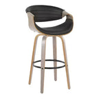 Sgabelli da bar girevoli da 30" con braccioli, ecopelle e struttura in legno, set da 2, 113 kg