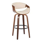 Sgabelli da bar girevoli da 30" con braccioli, ecopelle e struttura in legno, set da 2, 113 kg