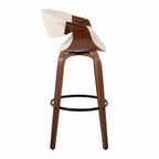 Sgabelli da bar girevoli da 30" con braccioli, ecopelle e struttura in legno, set da 2, 113 kg