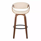 Sgabelli da bar girevoli da 30" con braccioli, ecopelle e struttura in legno, set da 2, 113 kg