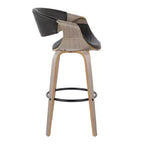 Sgabelli da bar girevoli da 30" con braccioli, ecopelle e struttura in legno, set da 2, 113 kg