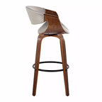 Sgabelli da bar girevoli da 30" con braccioli, ecopelle e struttura in legno, set da 2, 113 kg