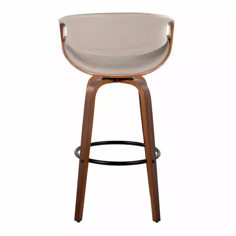 Sgabelli da bar girevoli da 30" con braccioli, ecopelle e struttura in legno, set da 2, 113 kg