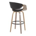 Sgabelli da bar girevoli da 30" con braccioli, ecopelle e struttura in legno, set da 2, 113 kg