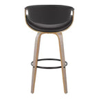 Sgabelli da bar girevoli da 30" con braccioli, ecopelle e struttura in legno, set da 2, 113 kg