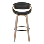 Sgabelli da bar girevoli da 30" con braccioli, ecopelle e struttura in legno, set da 2, 113 kg