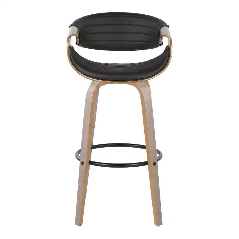 Sgabelli da bar girevoli da 30" con braccioli, ecopelle e struttura in legno, set da 2, 113 kg