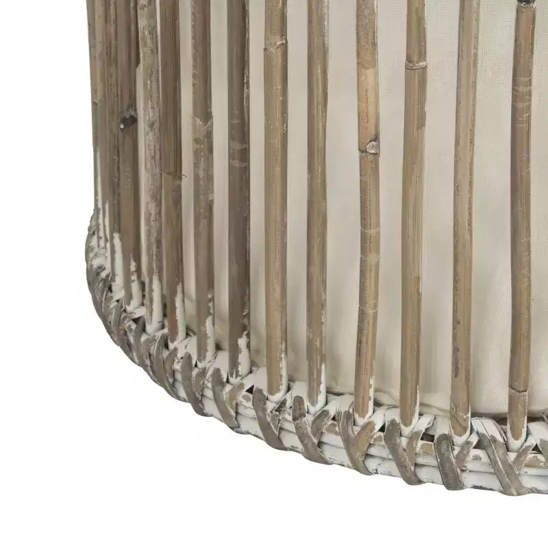 Cesto Portabiancheria in Rattan con Fodera Rimovibile e Coperchio Richiudibile, Lavaggio Bianco, Set da 2