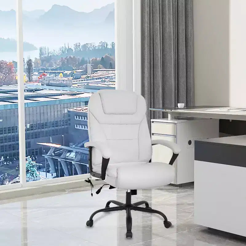 Sedia da ufficio direzionale per corporature robuste, supporto lombare, sedile ampio, capacità 227 kg