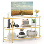 Costway 3-Tier TV Stand for TVs up to 65 with Tempered Glass Shelves TV Console Table